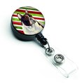 Teachers Aid French Bulldog Candy Cane Holiday Christmas Retractable Badge Reel TE222916